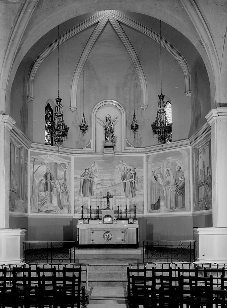 VISTA GENERAL PARRÒQUIA DE LA MÚNIA DEL PENEDÈS, 1950.